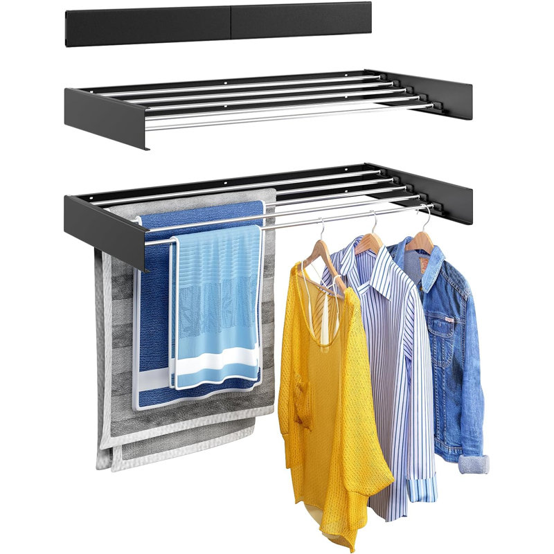 Rebrilliant metal foldable wall mounted drying rack wayfair